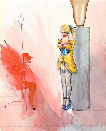 ALLEN JONES (1937 - , BRITISH) The Devil Meets Gwendoline.                                                                                       